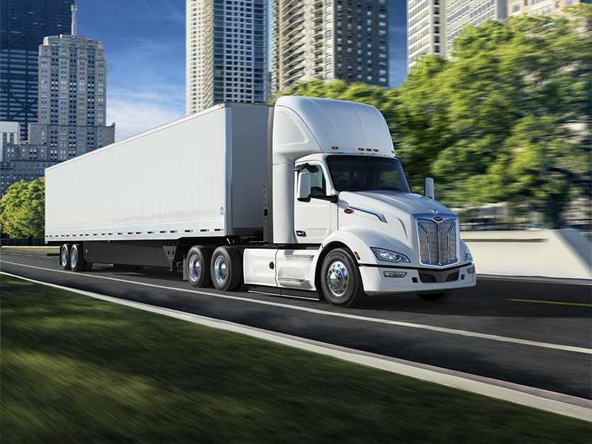 2025 updated Peterbilt 579EV General Freight Hauling in the City